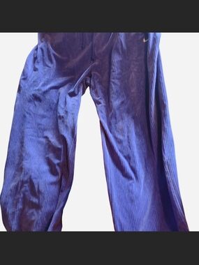 Nike Blue-Purple Velvet Wide-Leg Track Pants